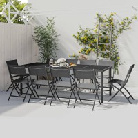 vidaXL 11 Piece Patio Dining Set Steel