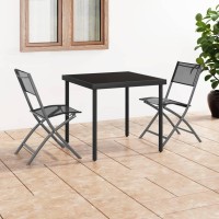 vidaXL 3 Piece Patio Dining Set Steel