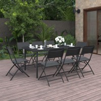 vidaXL 9 Piece Patio Dining Set Steel