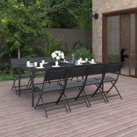 vidaXL 9 Piece Patio Dining Set Steel