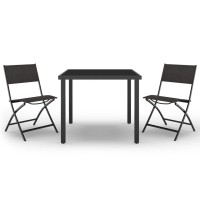 vidaXL 3 Piece Patio Dining Set Steel