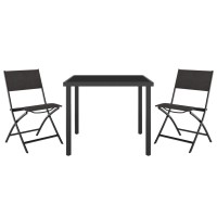 vidaXL 3 Piece Patio Dining Set Steel