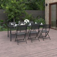 vidaXL 7 Piece Patio Dining Set Steel