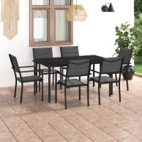 vidaXL 7 Piece Patio Dining Set Steel