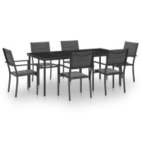 vidaXL 7 Piece Patio Dining Set Steel