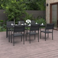 vidaXL 7 Piece Patio Dining Set Steel