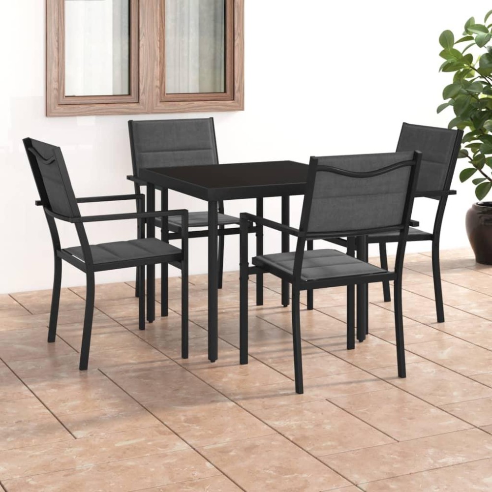 vidaXL 5 Piece Patio Dining Set Steel