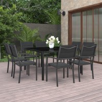 vidaXL 9 Piece Patio Dining Set Steel