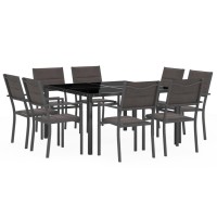 vidaXL 9 Piece Patio Dining Set Steel