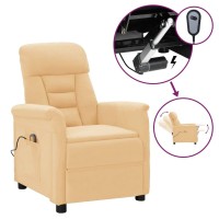 vidaXL Electric Massage Recliner Cream Faux Leather