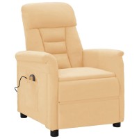 vidaXL Electric Massage Recliner Cream Faux Leather