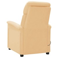 vidaXL Electric Massage Recliner Cream Faux Leather