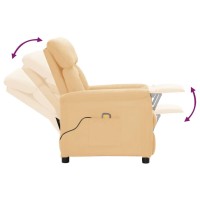 vidaXL Electric Massage Recliner Cream Faux Leather