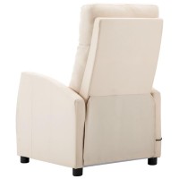 vidaXL Electric Massage Recliner Cream Fabric