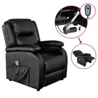 Vidaxl Electric Massage Recliner Black Faux Leather