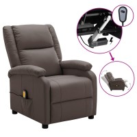 Vidaxl Electric Massage Recliner Brown Faux Leather