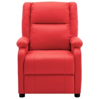 Vidaxl Electric Massage Recliner Red Faux Leather