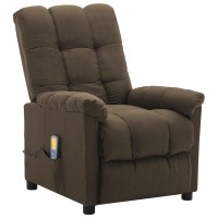 Vidaxl Massage Recliner Brown Fabric