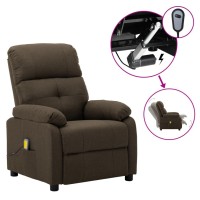 vidaXL Massage Recliner Brown Fabric