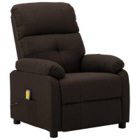 Vidaxl Massage Recliner Dark Brown Fabric