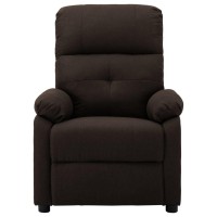 Vidaxl Massage Recliner Dark Brown Fabric