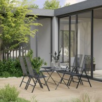 vidaXL 5 Piece Patio Dining Set Steel Anthracite