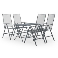 vidaXL 5 Piece Patio Dining Set Steel Anthracite