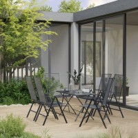 vidaXL 7 Piece Patio Dining Set Steel Anthracite