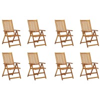 Vidaxl Folding Patio Chairs With Cushions 8 Pcs Solid Acacia Wood