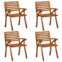 vidaXL Patio Chairs 4 pcs Solid Acacia Wood