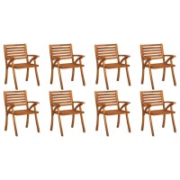 vidaXL Patio Chairs 8 pcs Solid Acacia Wood