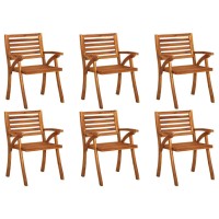 vidaXL Patio Chairs 6 pcs Solid Acacia Wood