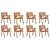 vidaXL Patio Chairs with Cushions 8 pcs Solid Acacia Wood