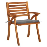 vidaXL Patio Chairs with Cushions 8 pcs Solid Acacia Wood