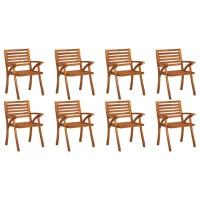 vidaXL Patio Chairs with Cushions 8 pcs Solid Acacia Wood