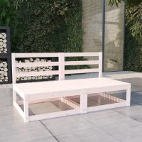 vidaXL Patio 2-Seater Sofa White Solid Pinewood