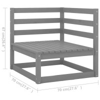 vidaXL 6 Piece Patio Lounge Set Gray Solid Pinewood