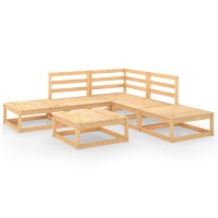 vidaXL 6 Piece Patio Lounge Set Solid Pinewood