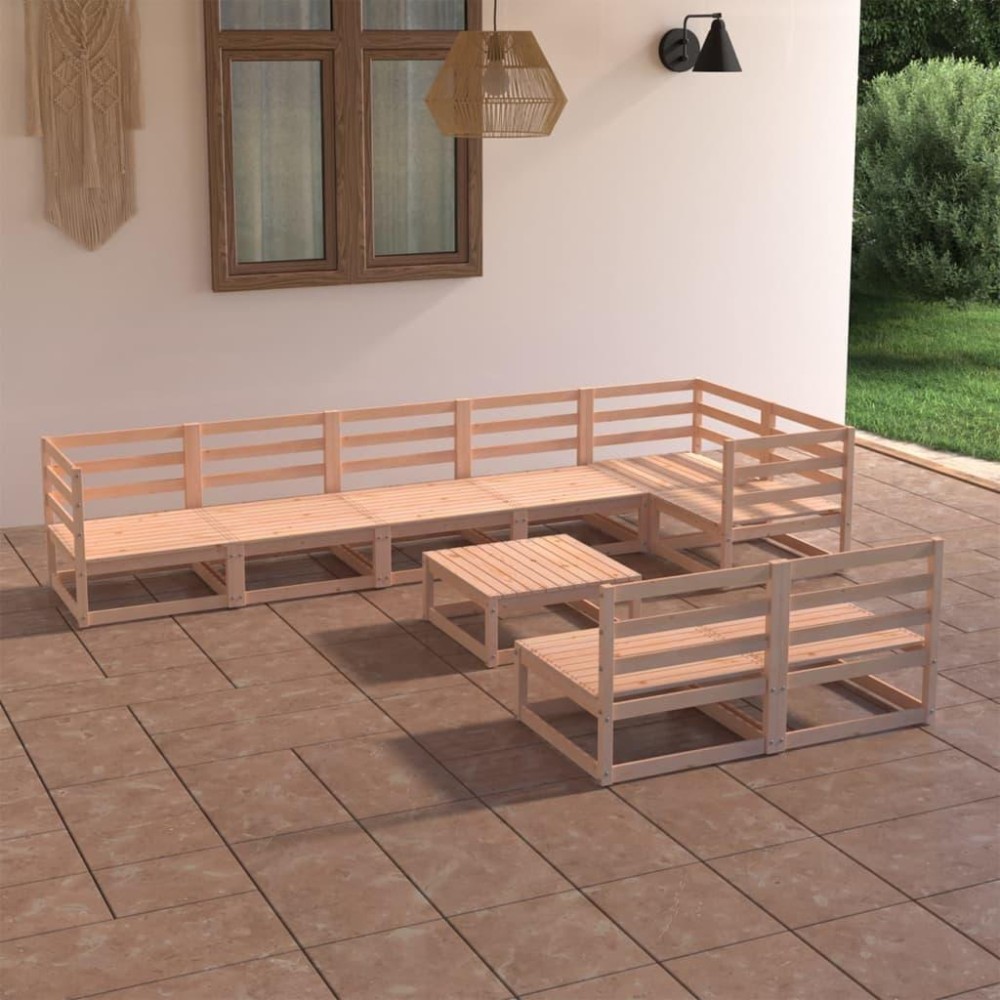 vidaXL 9 Piece Patio Lounge Set Solid Pinewood