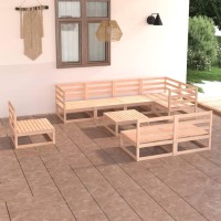 vidaXL 9 Piece Patio Lounge Set Solid Pinewood