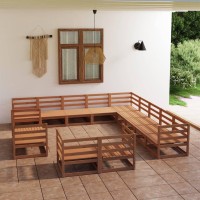 vidaXL 13 Piece Patio Lounge Set Solid Pinewood