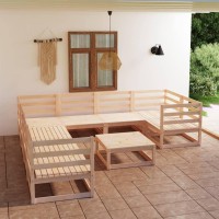 vidaXL 9 Piece Patio Lounge Set Solid Pinewood