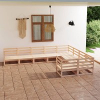 vidaXL 9 Piece Patio Lounge Set Solid Pinewood