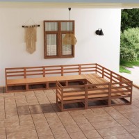 vidaXL 10 Piece Patio Lounge Set Solid Pinewood