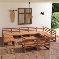 vidaXL 12 Piece Patio Lounge Set Solid Pinewood