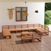 vidaXL 13 Piece Patio Lounge Set Solid Pinewood