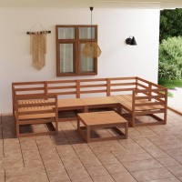 vidaXL 7 Piece Patio Lounge Set Solid Pinewood