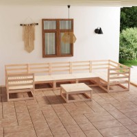 vidaXL 8 Piece Patio Lounge Set Solid Pinewood