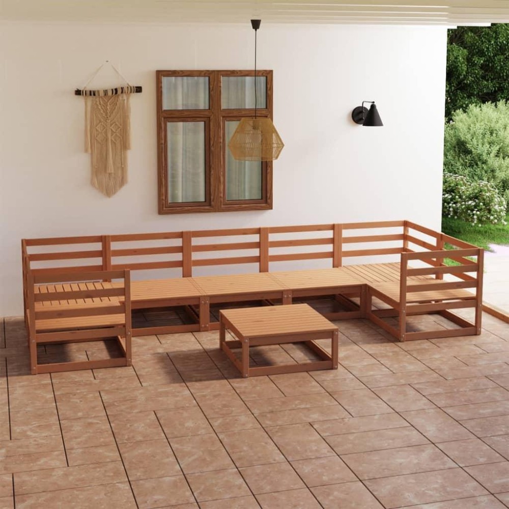 vidaXL 8 Piece Patio Lounge Set Solid Pinewood