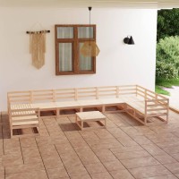 vidaXL 11 Piece Patio Lounge Set Solid Pinewood